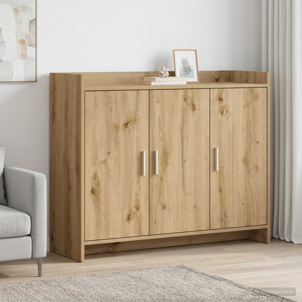 Sideboard Artisan-eg 98,5 x 33 x 80 cm Konstrueret træ