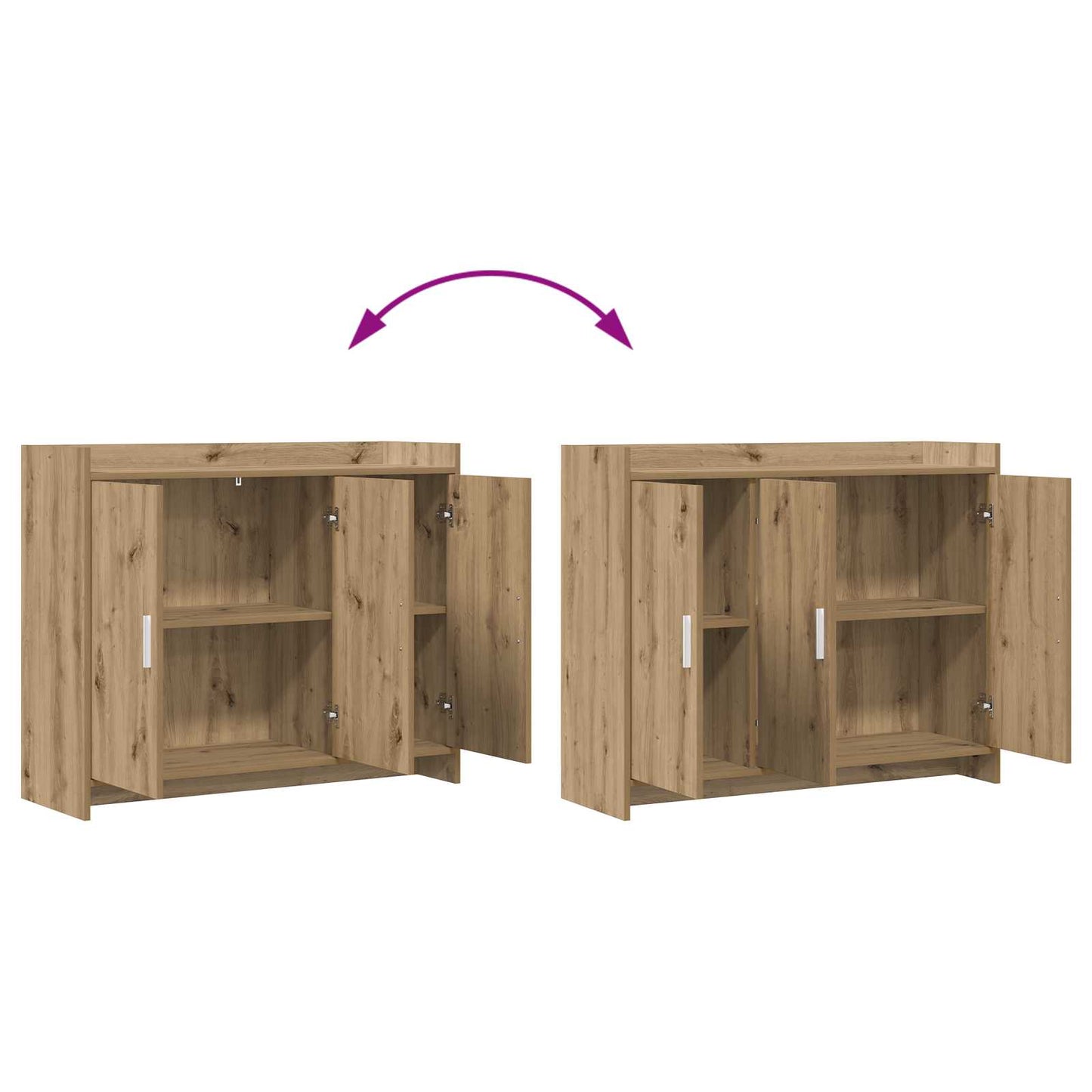 Sideboard Artisan-eg 98,5 x 33 x 80 cm Konstrueret træ