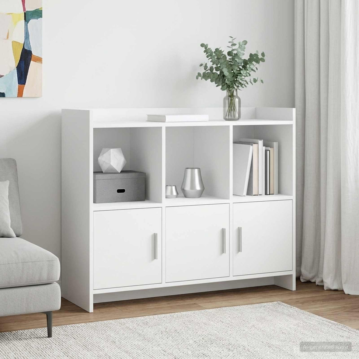 Sideboard Hvid 98,5 x 33 x 80 cm Konstrueret træ
