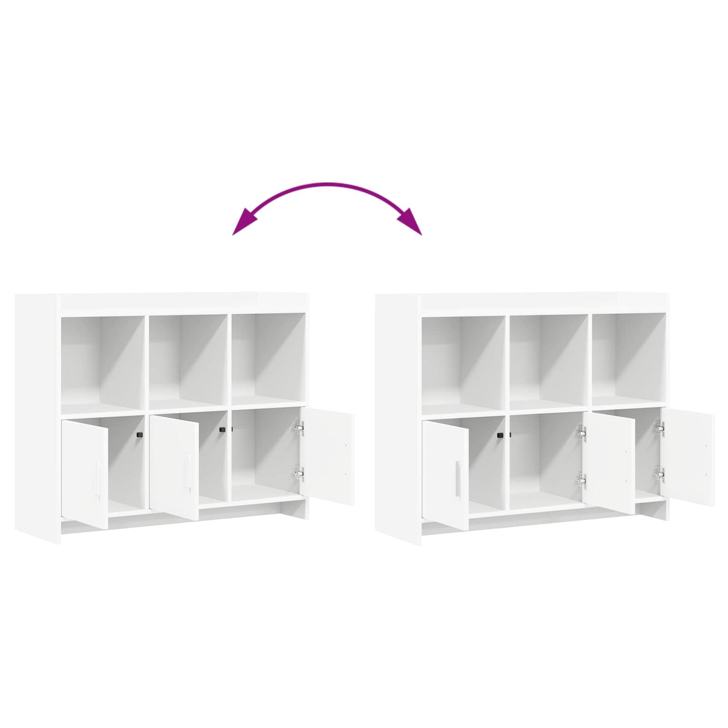 Sideboard Hvid 98,5 x 33 x 80 cm Konstrueret træ