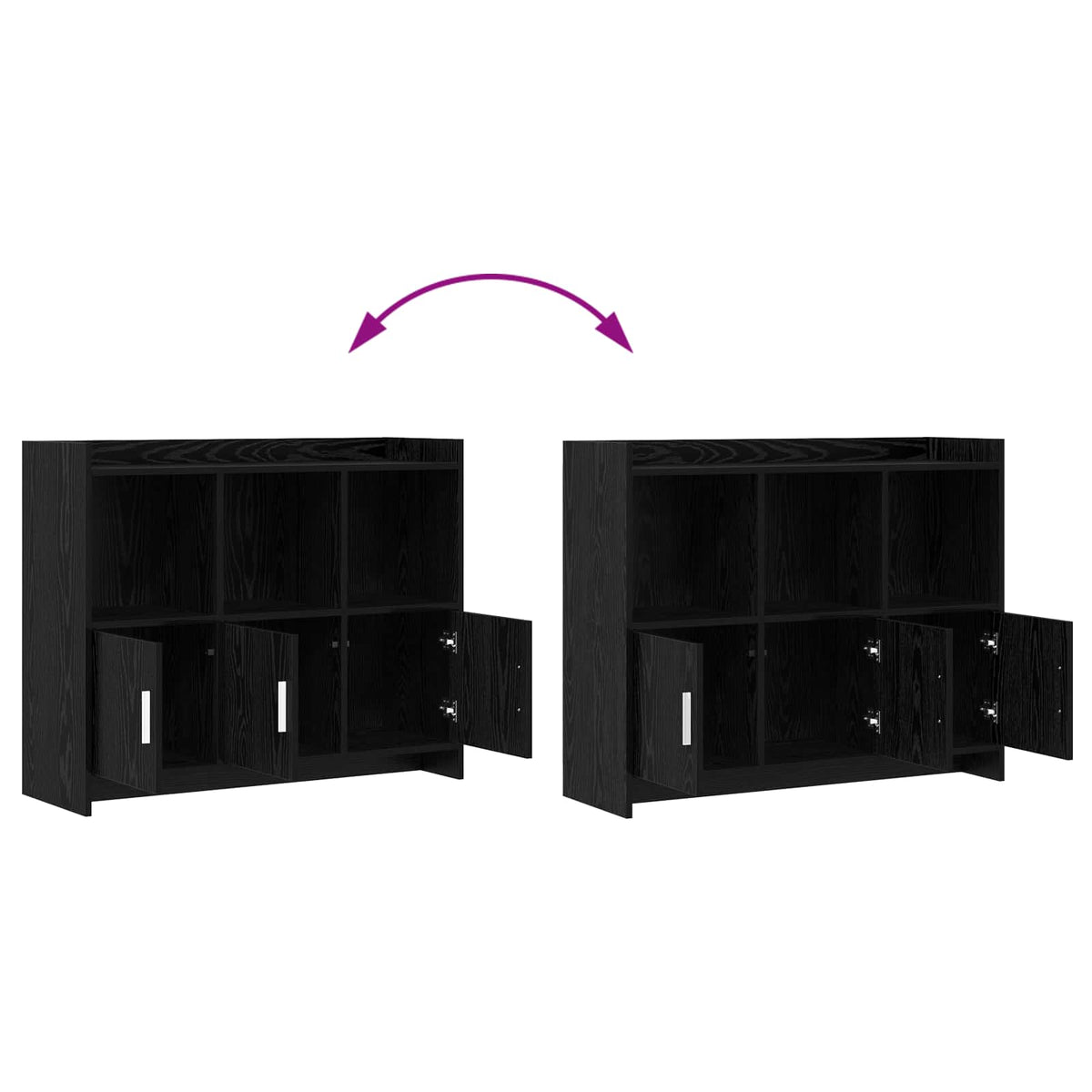 Sideboard Sort eg 98,5 x 33 x 80 cm Konstrueret træ