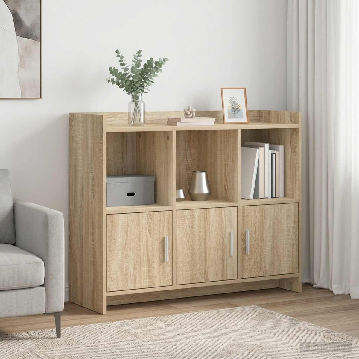 Sideboard Sonoma-eg 98,5 x 33 x 80 cm Konstrueret træ