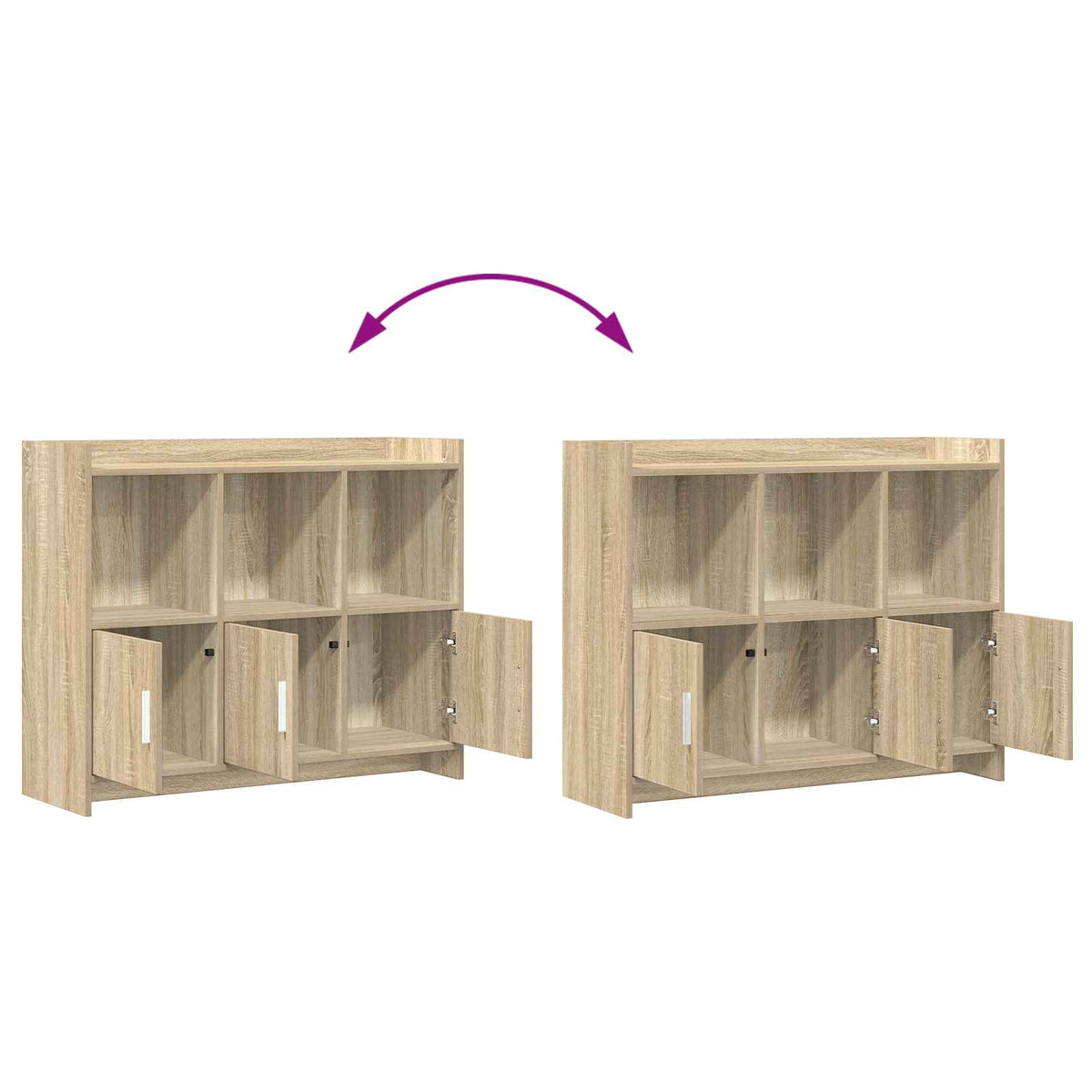 Sideboard Sonoma-eg 98,5 x 33 x 80 cm Konstrueret træ