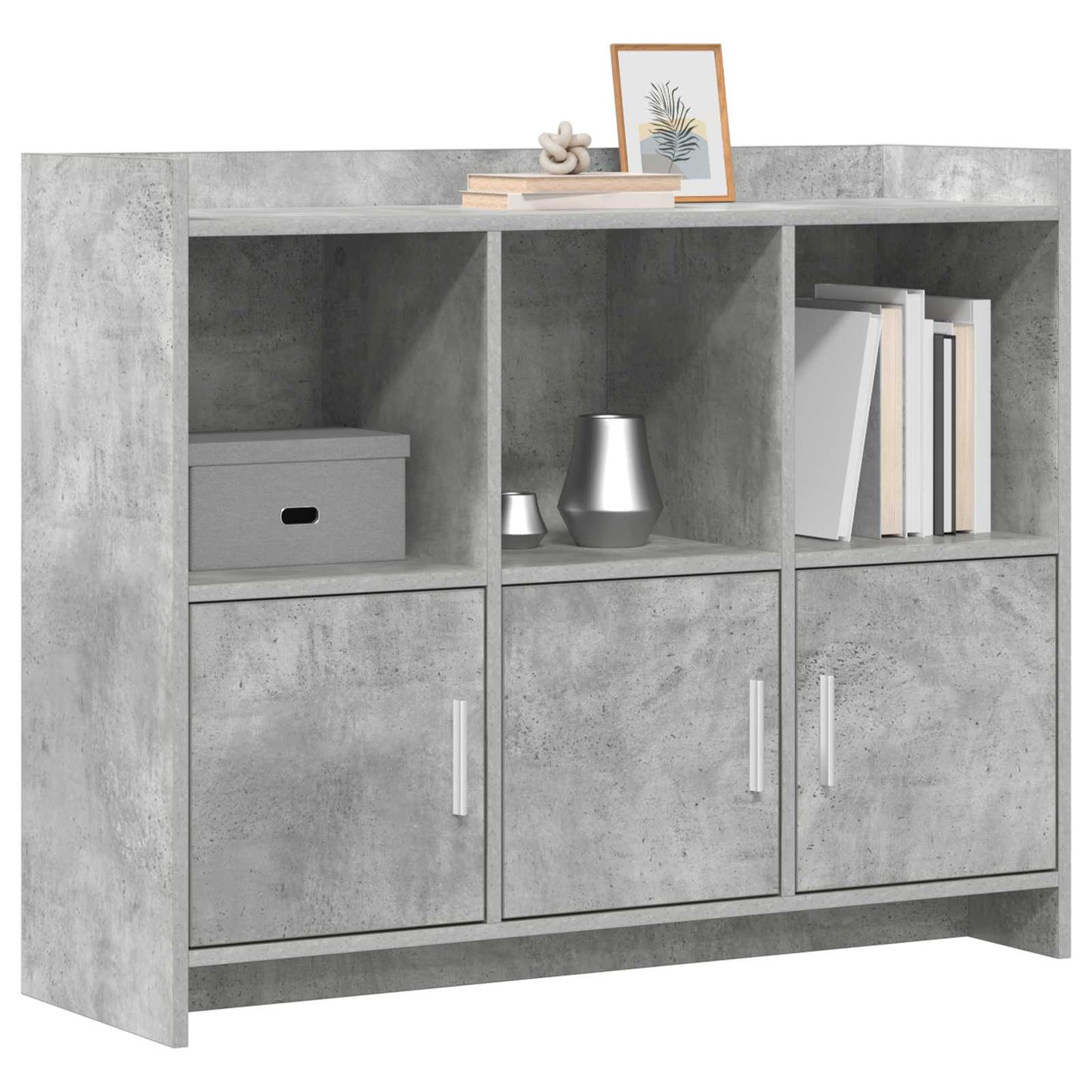 Sideboard Betongrå 98,5 x 33 x 80 cm Konstrueret træ