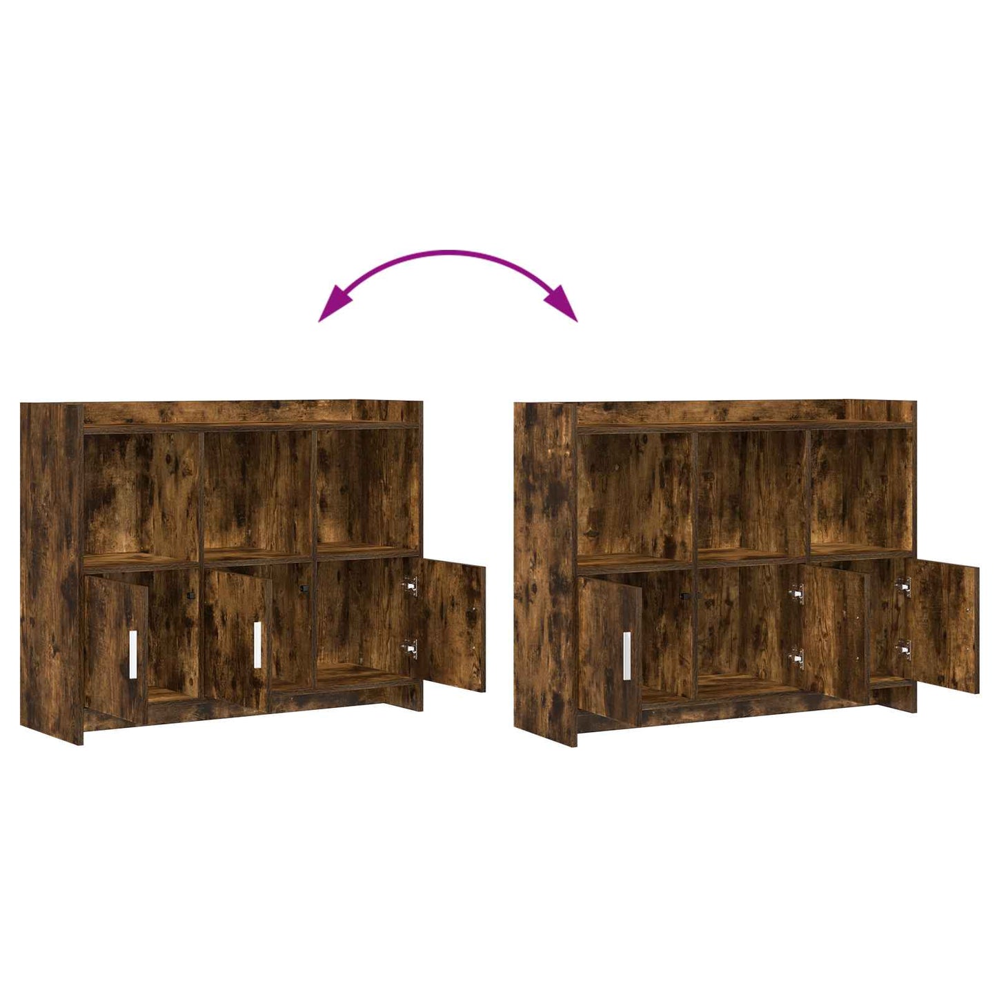 Sideboard Røget eg 98,5 x 33 x 80 cm Konstrueret træ
