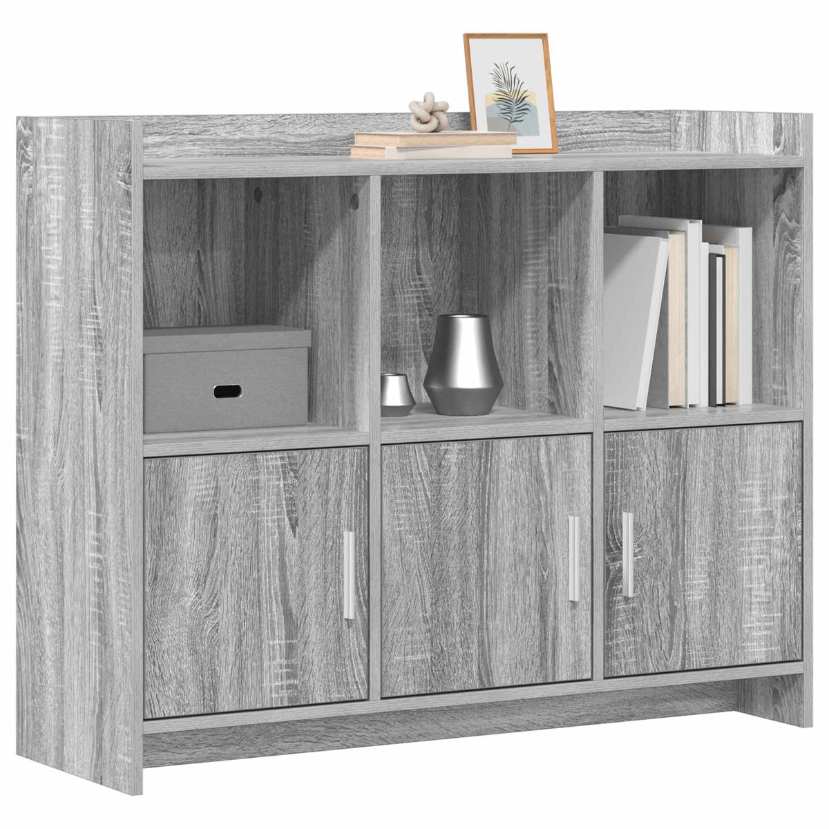 Sideboard Grå Sonoma 98,5 x 33 x 80 cm Konstrueret træ