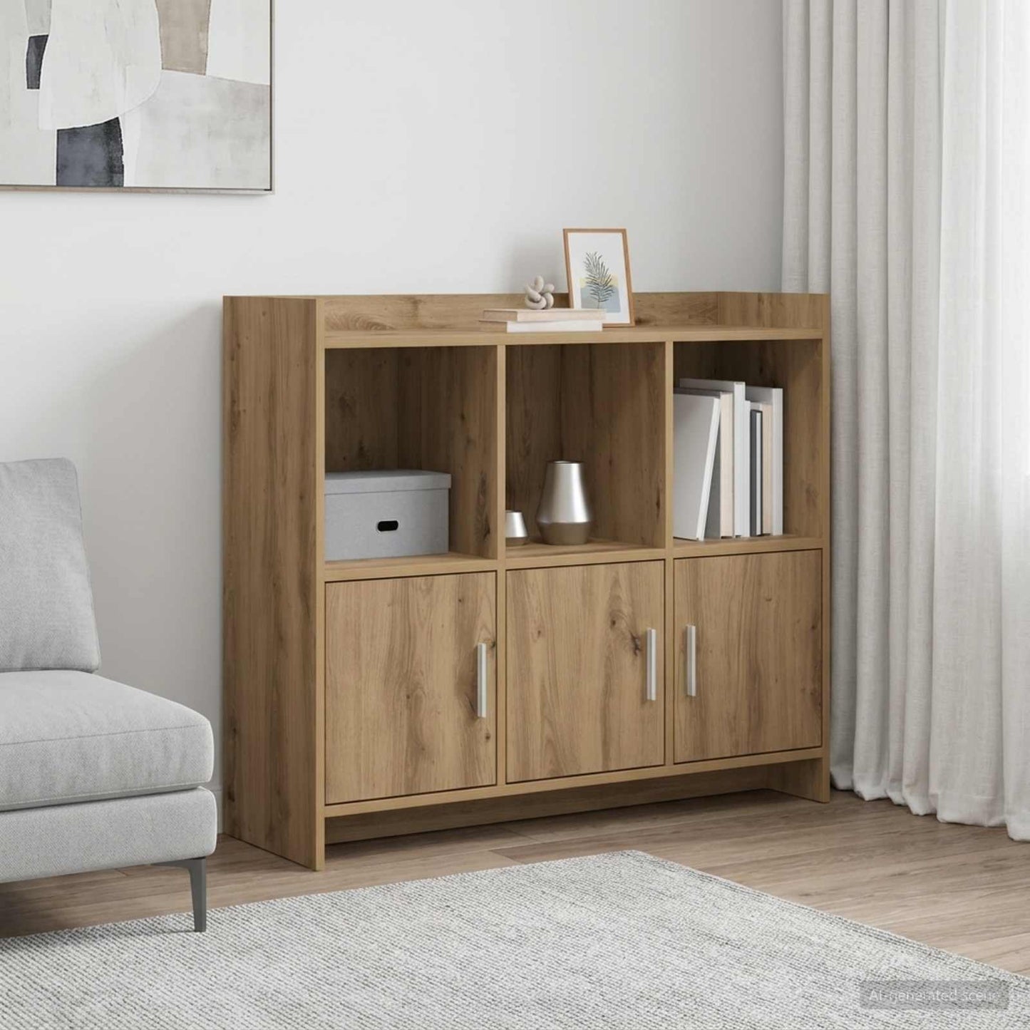 Sideboard Artisan-eg 98,5 x 33 x 80 cm Konstrueret træ