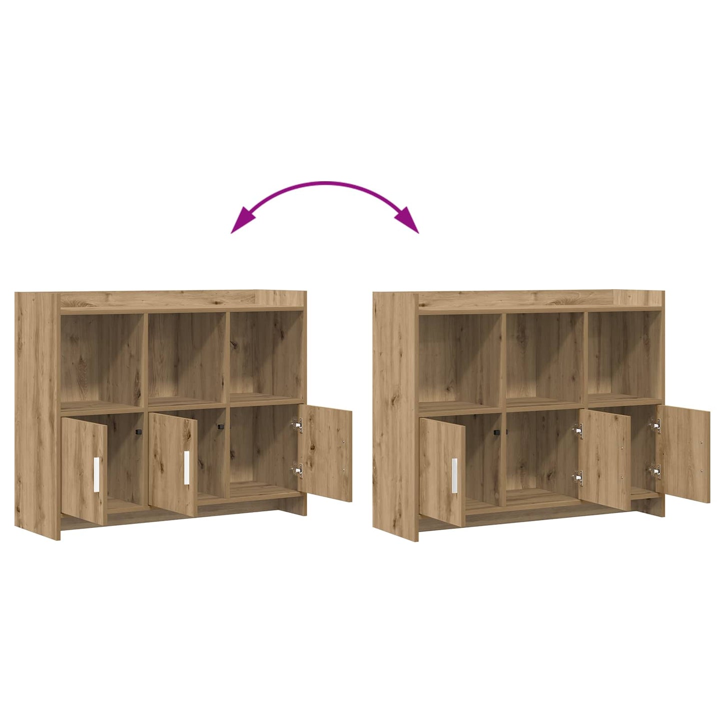 Sideboard Artisan-eg 98,5 x 33 x 80 cm Konstrueret træ
