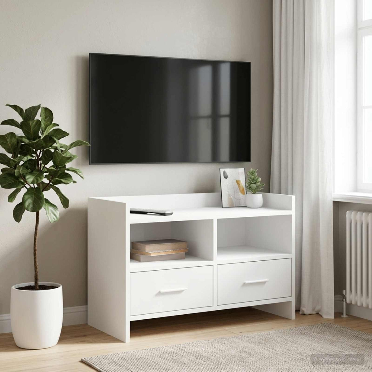TV-skab 71,5 x 33 x 47 cm Hvid Konstrueret træ