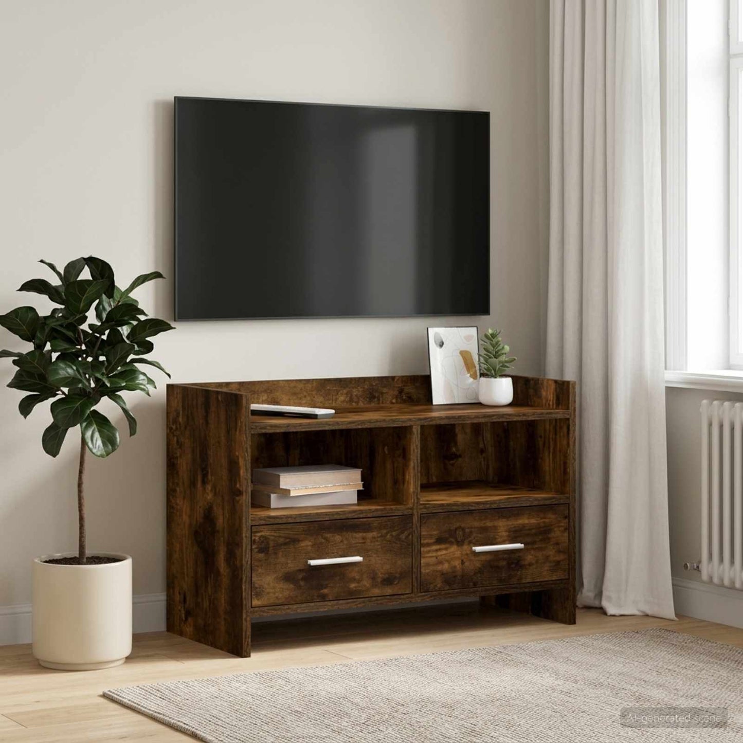 TV-skab 71,5 x 33 x 47 cm Røget eg Konstrueret træ