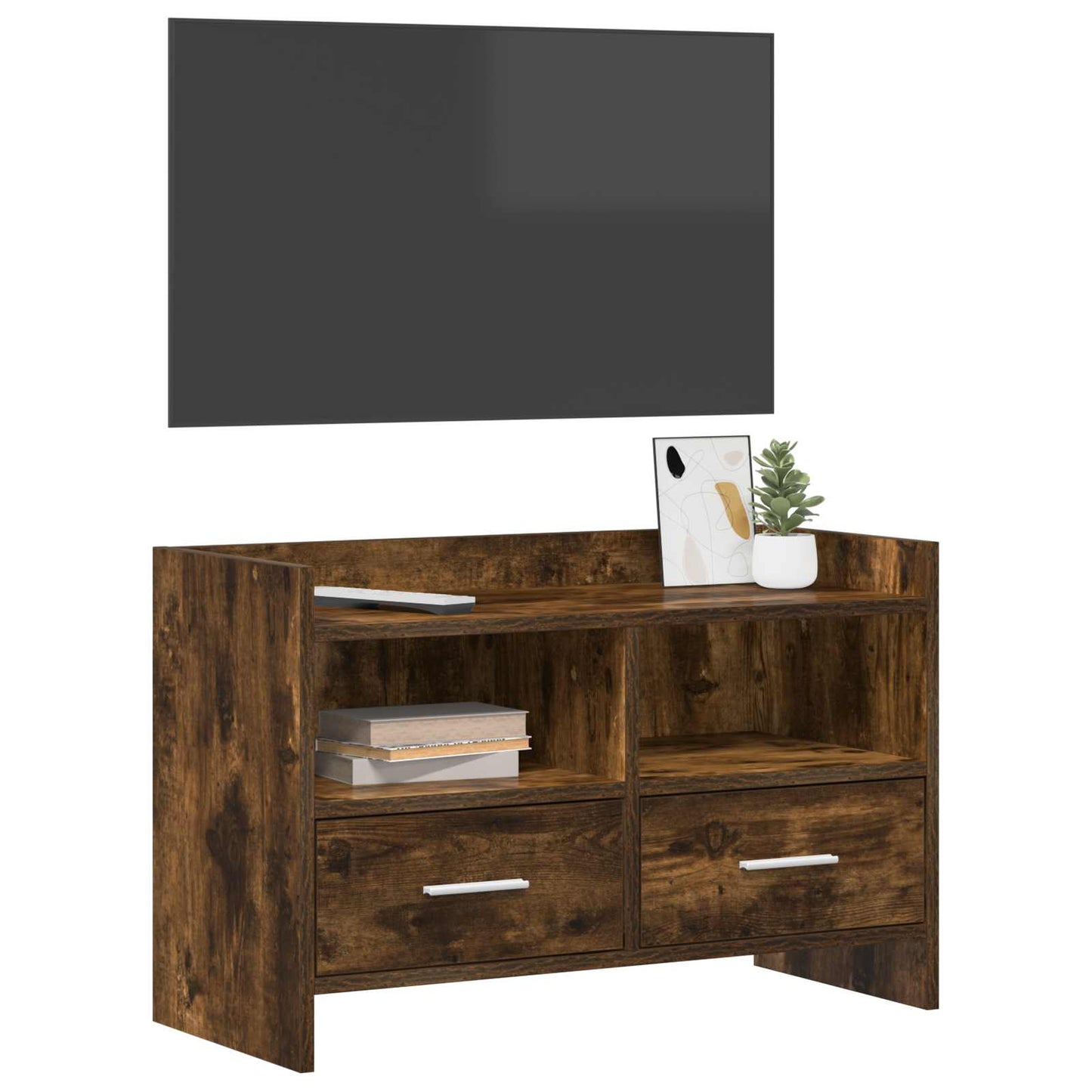 TV-skab 71,5 x 33 x 47 cm Røget eg Konstrueret træ