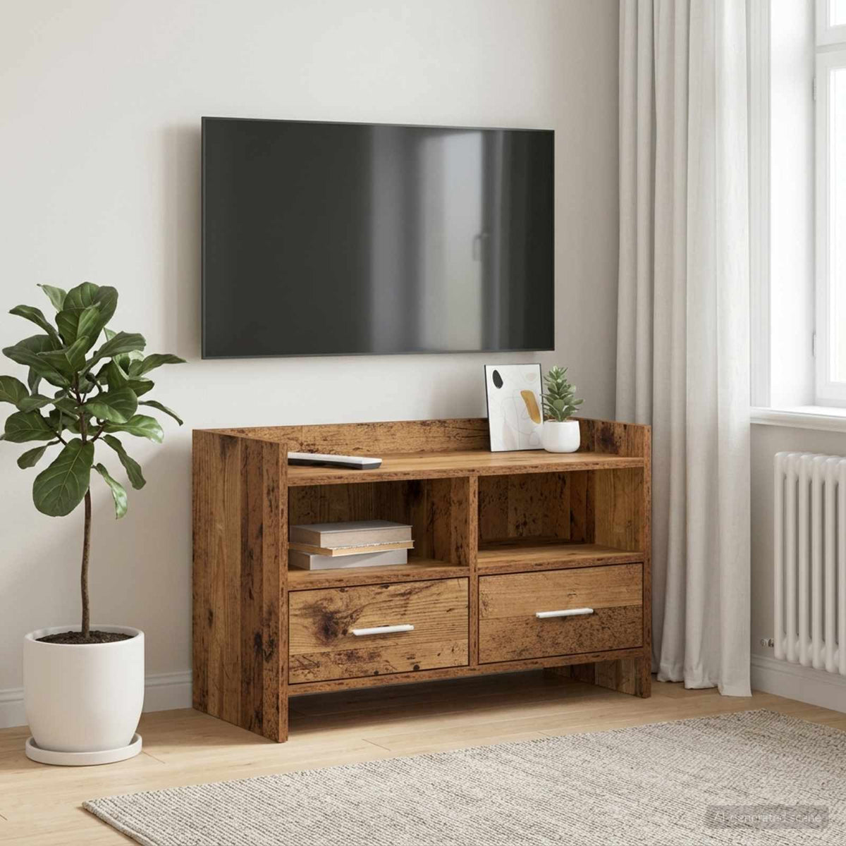 TV-skab 71,5 x 33 x 47 cm Gammelt træ Konstrueret træ