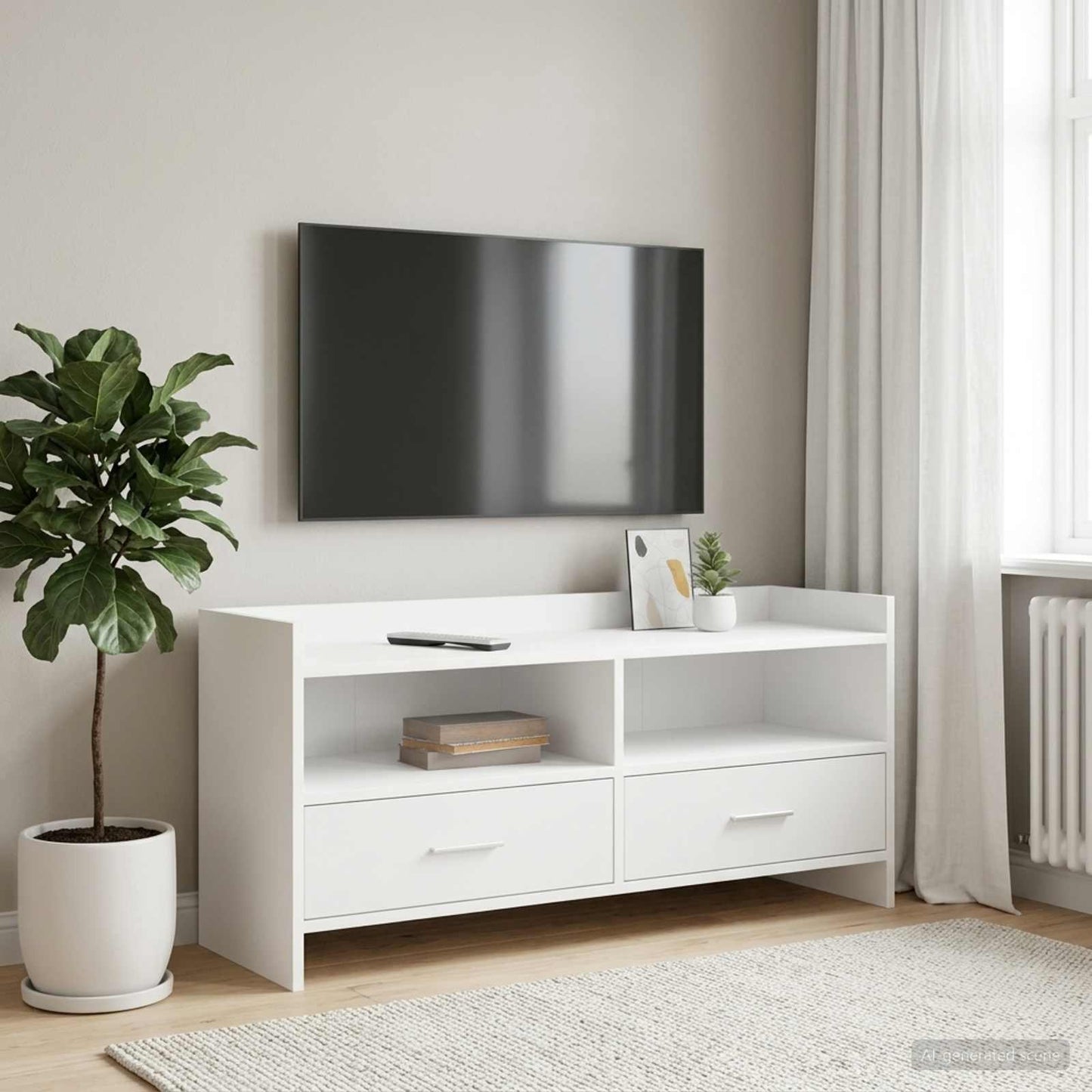 TV-skab 100 x 33 x 47 cm Hvid Konstrueret træ