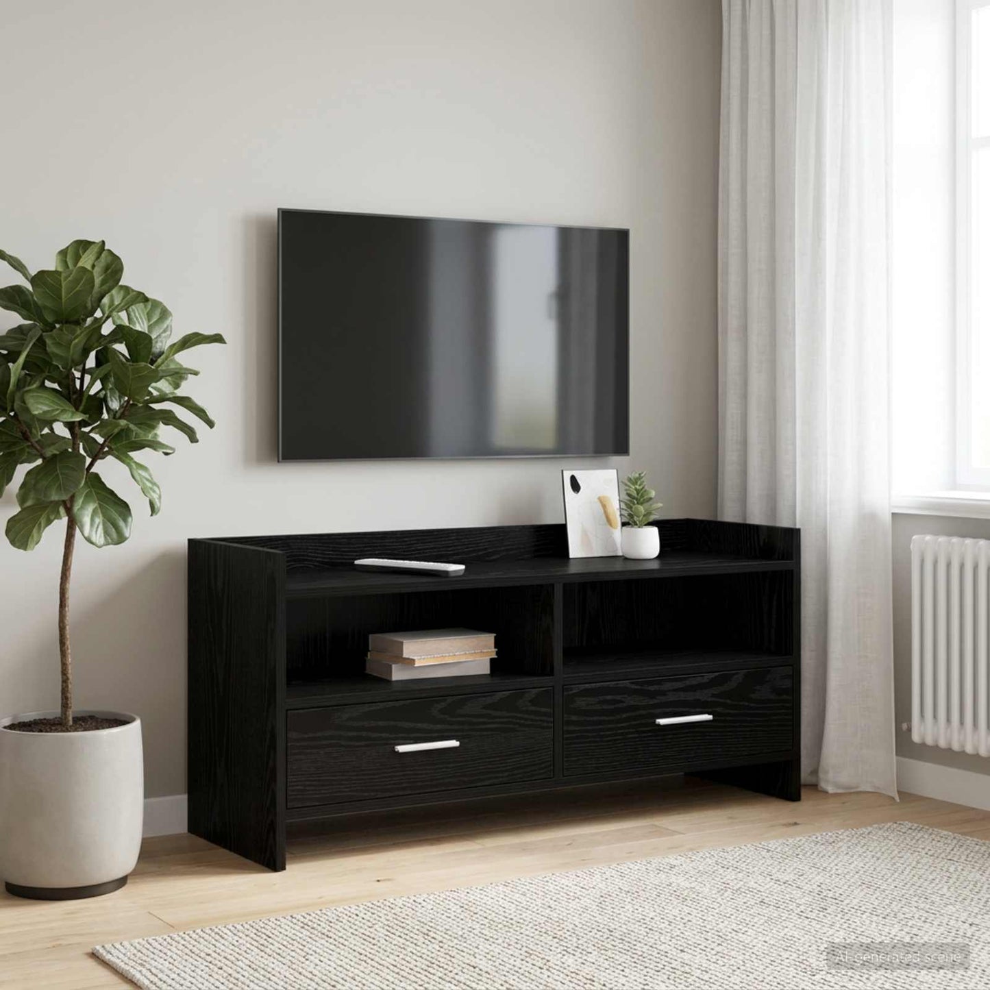 TV-skab 100 x 33 x 47 cm Sort eg Konstrueret træ