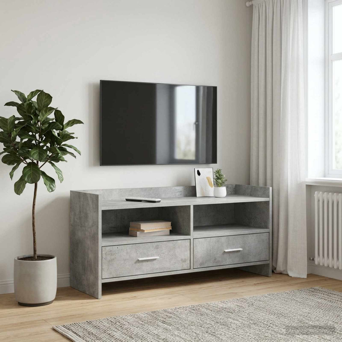 TV-skab 100 x 33 x 47 cm Betongrå Konstrueret træ