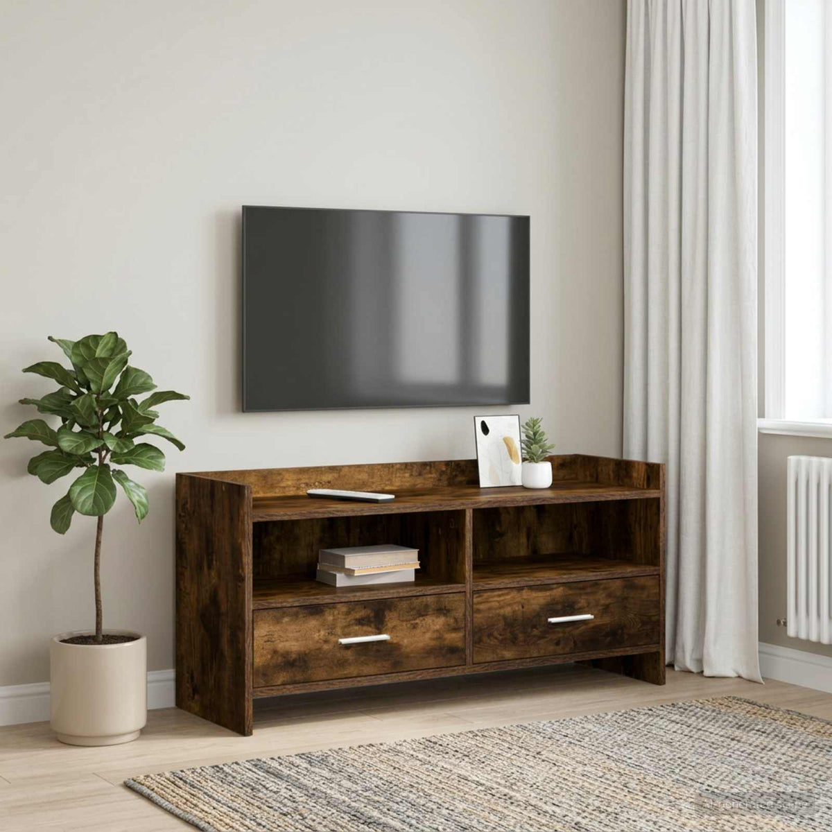 TV-skab 100 x 33 x 47 cm Røget eg Konstrueret træ