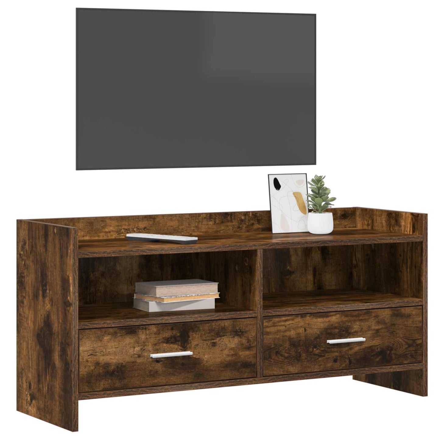 TV-skab 100 x 33 x 47 cm Røget eg Konstrueret træ