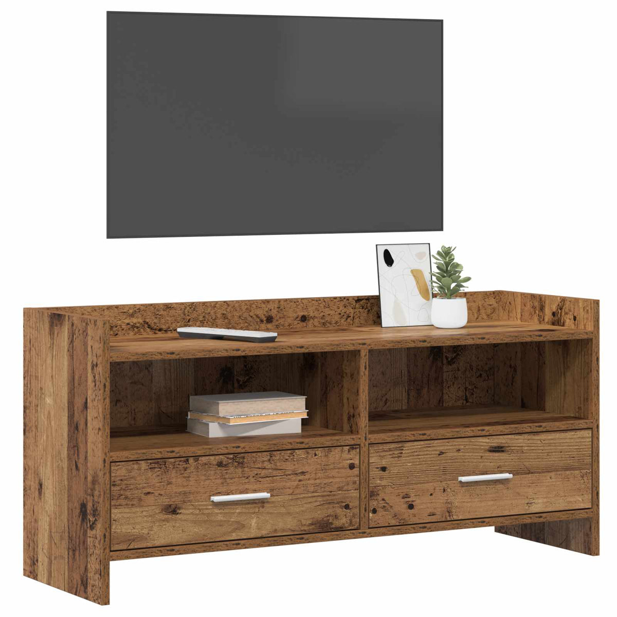 TV-skab 100 x 33 x 47 cm Gammelt træ Konstrueret træ