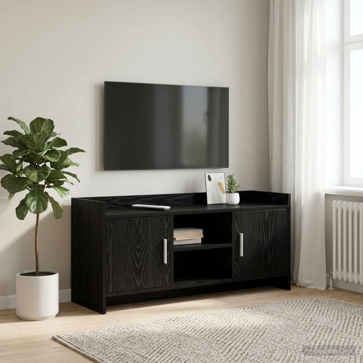 TV-skab 102 x 33 x 47 cm Sort eg Konstrueret træ