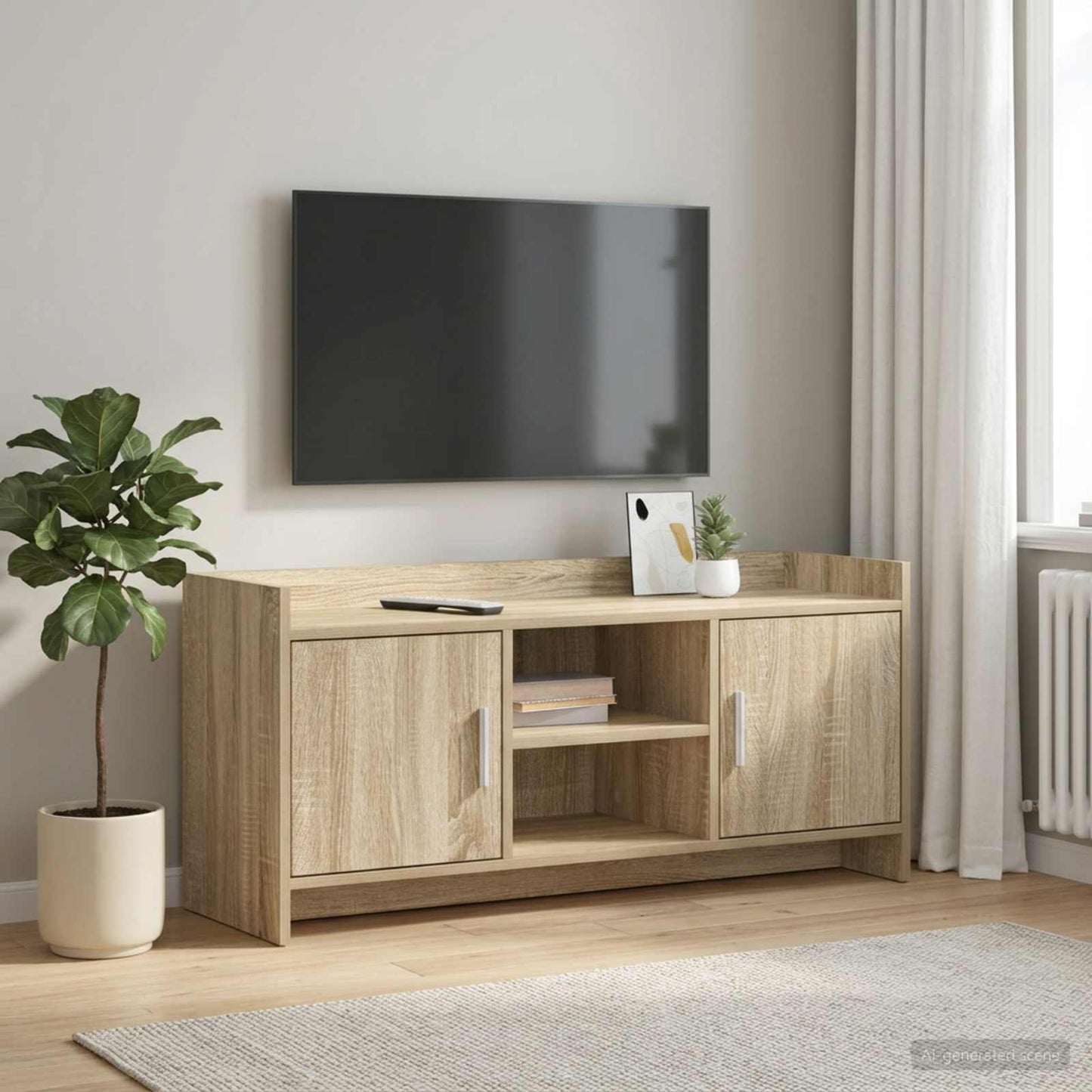TV-skab 102 x 33 x 47 cm Sonoma-eg Konstrueret træ