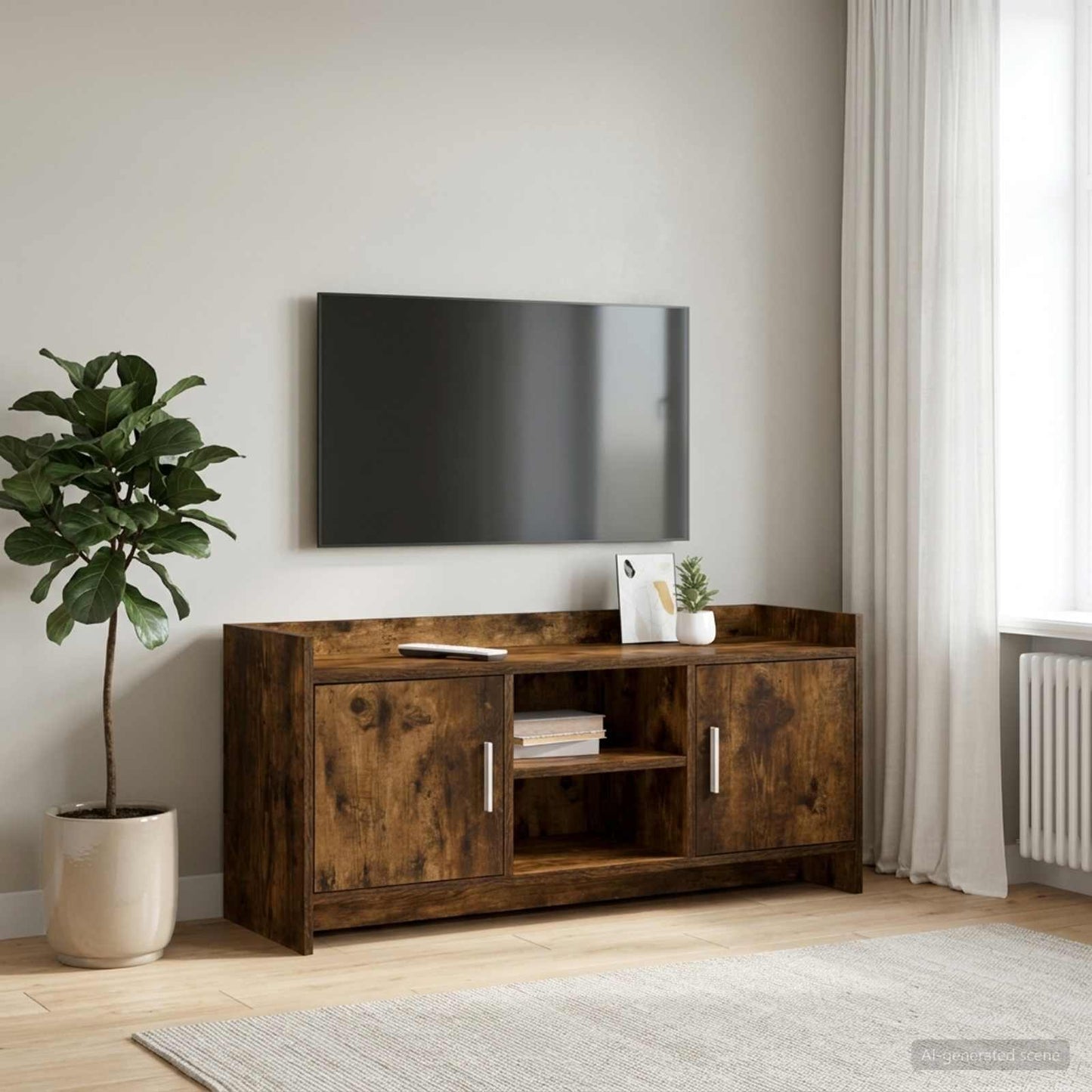 TV-skab 102 x 33 x 47 cm Røget eg Konstrueret træ