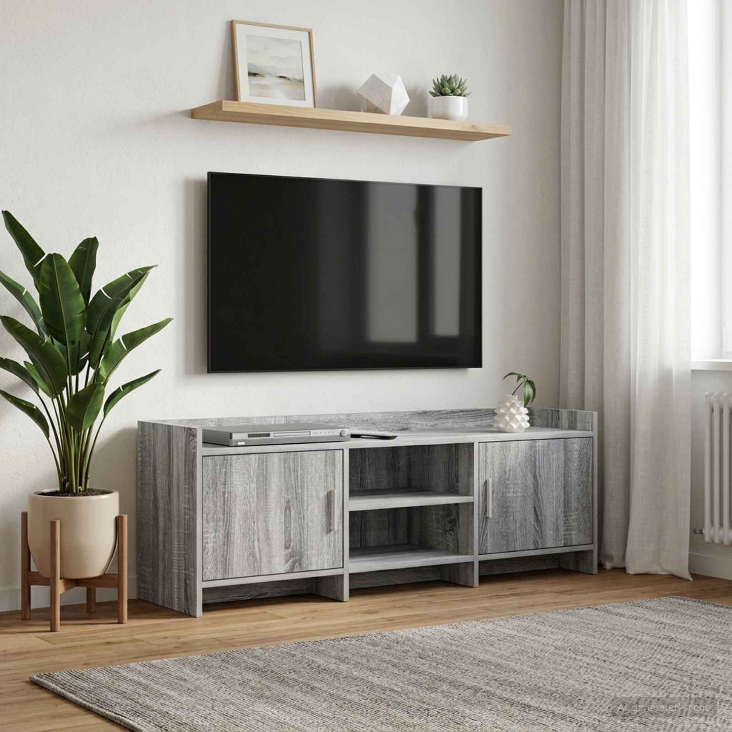TV-skab 130 x 33 x 47 cm Grå Sonoma Konstrueret træ