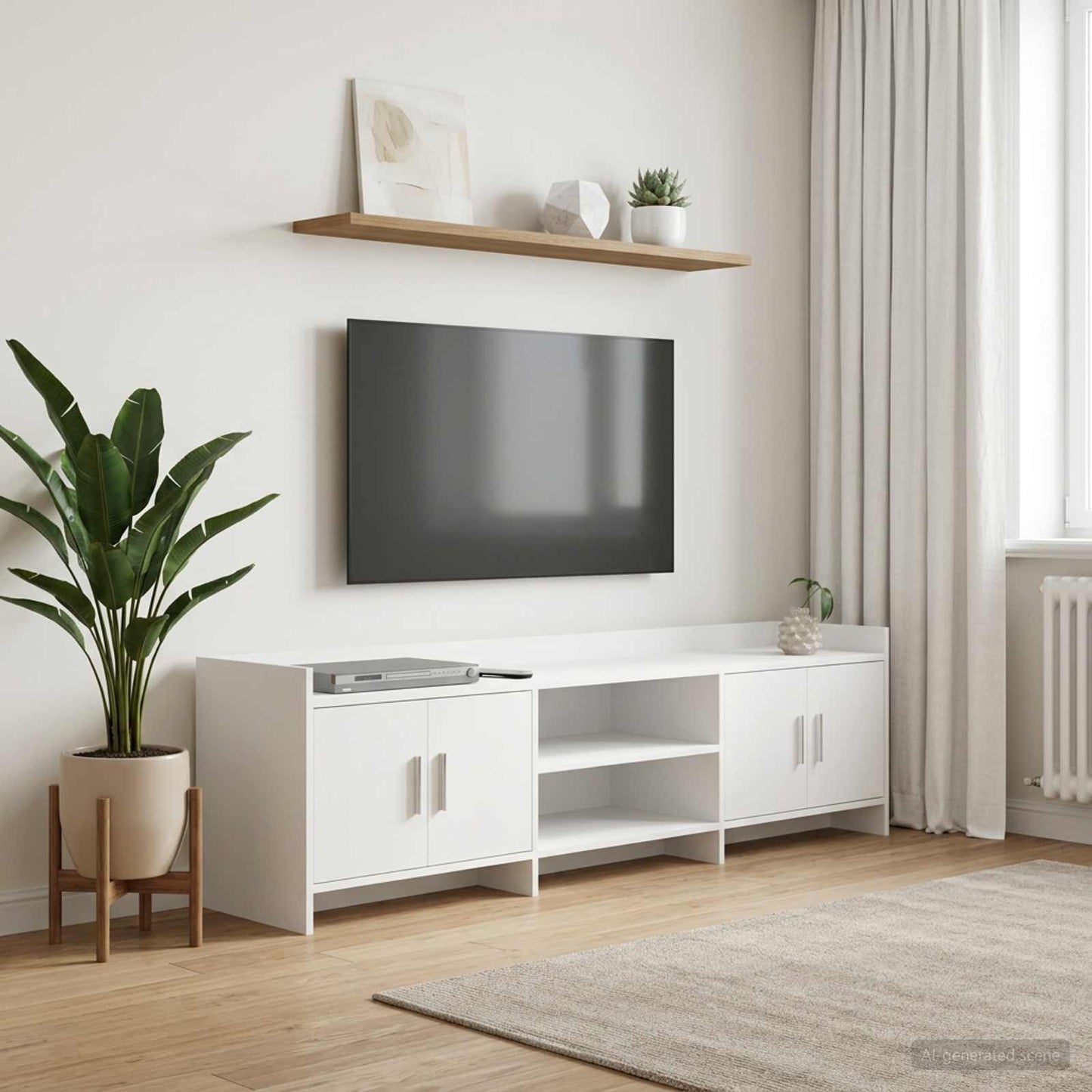 TV-skab 168 x 33 x 47 cm Hvid Konstrueret træ