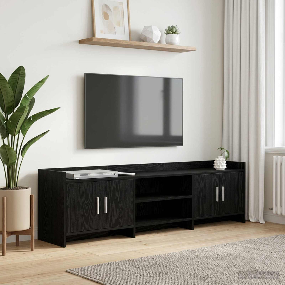TV-skab 168 x 33 x 47 cm Sort eg Konstrueret træ