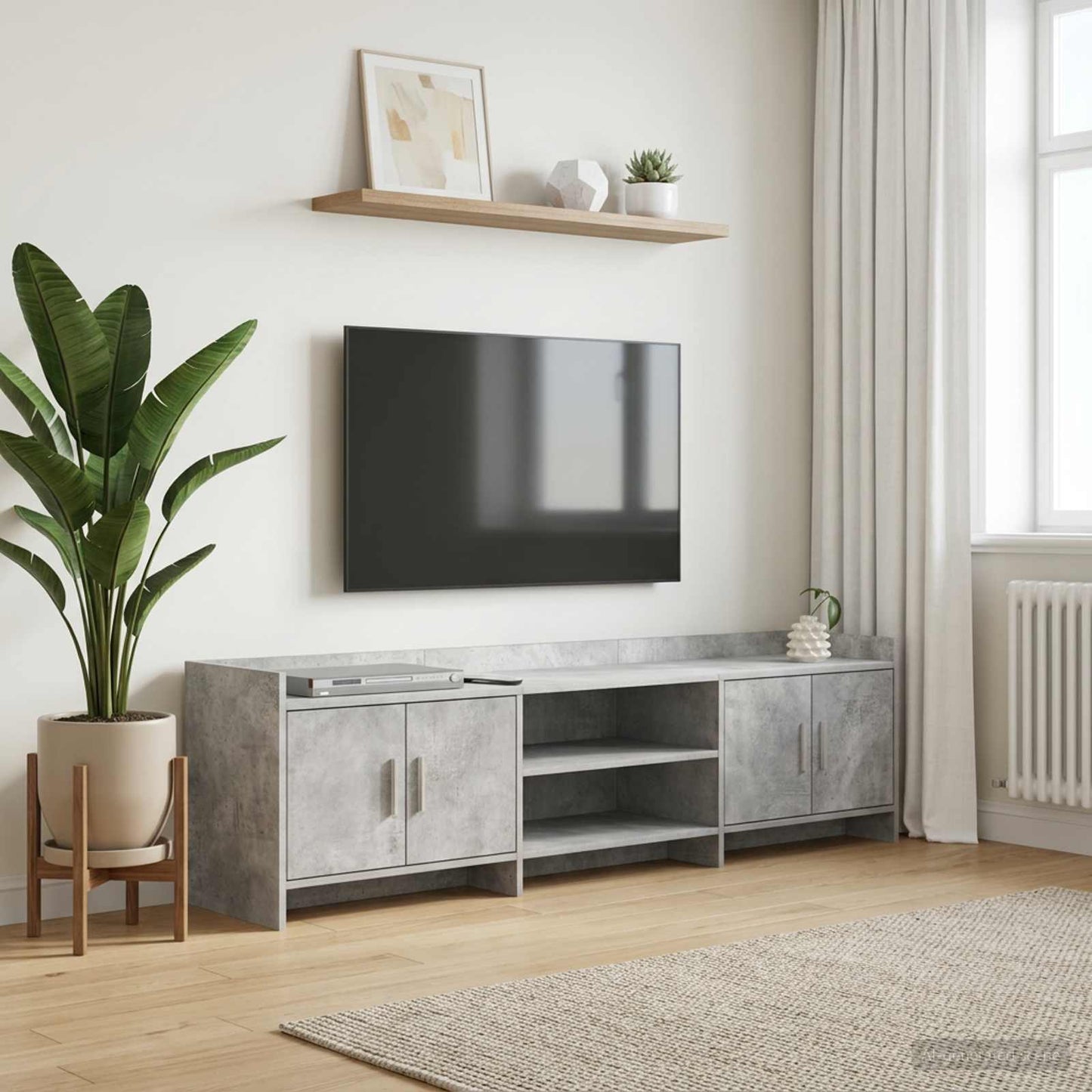 TV-skab 168 x 33 x 47 cm Betongrå Konstrueret træ