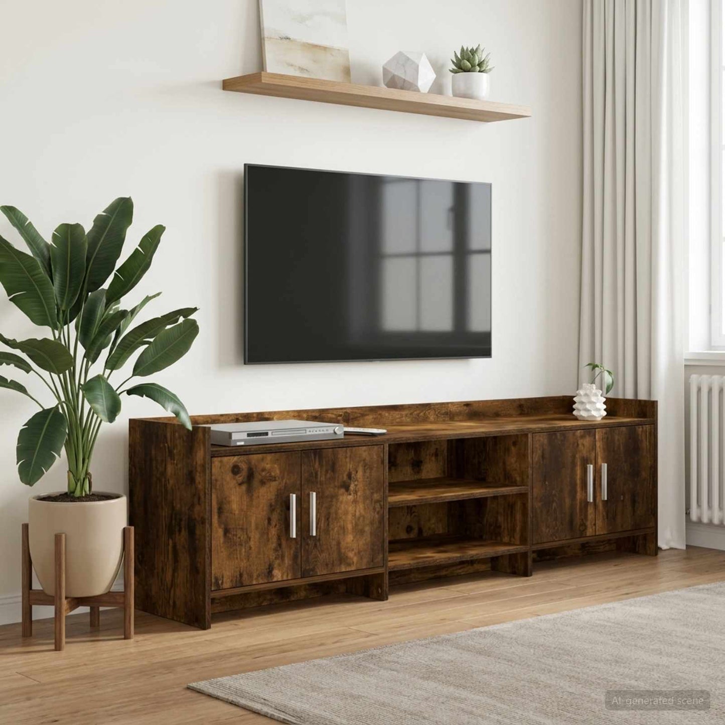 TV-skab 168 x 33 x 47 cm Røget eg Konstrueret træ