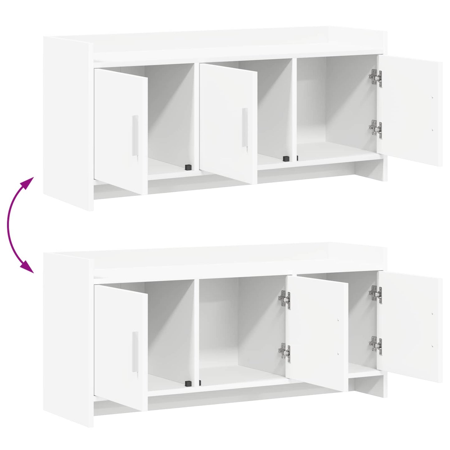 TV-skab 102 x 33 x 47 cm Hvid Konstrueret træ