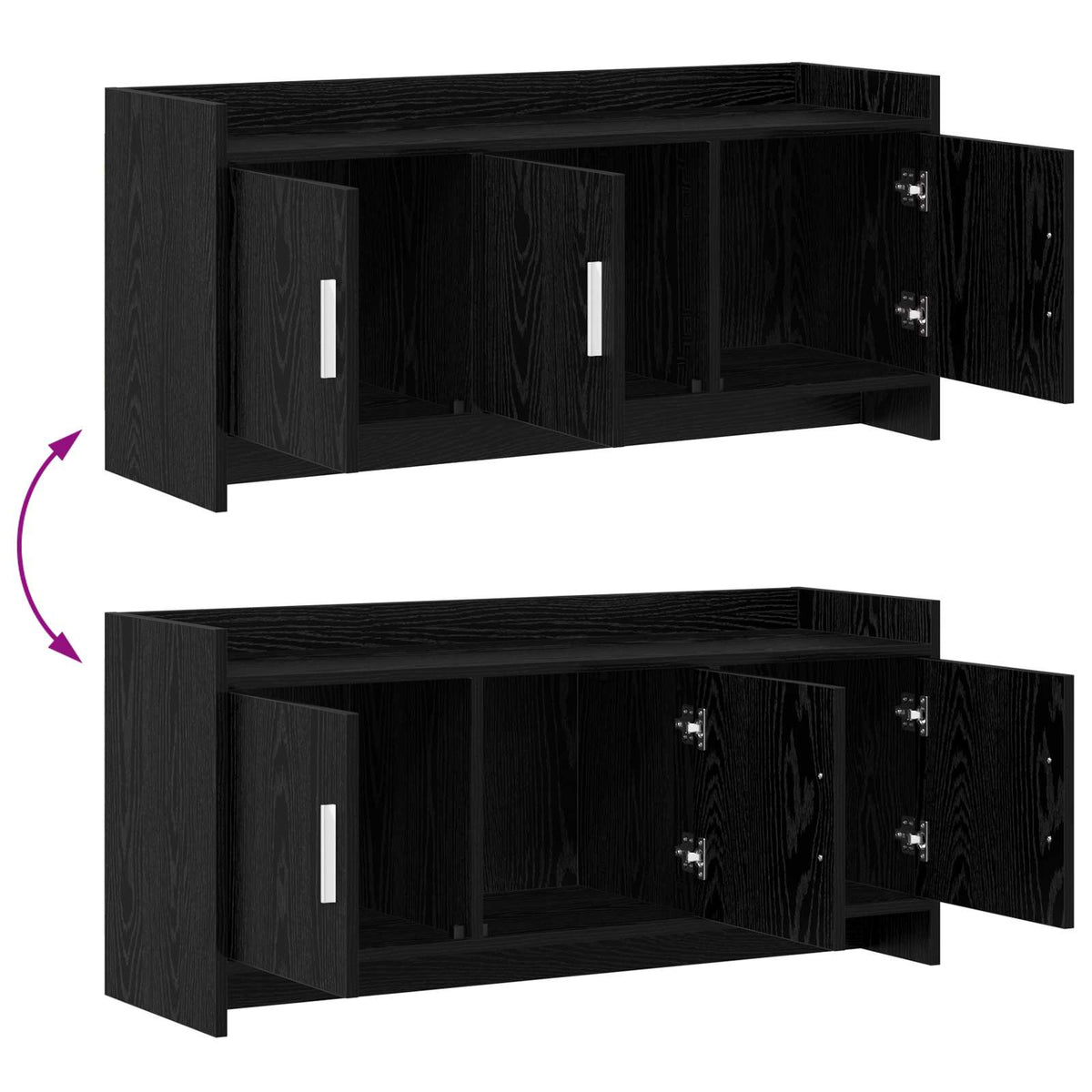TV-skab 102 x 33 x 47 cm Sort eg Konstrueret træ