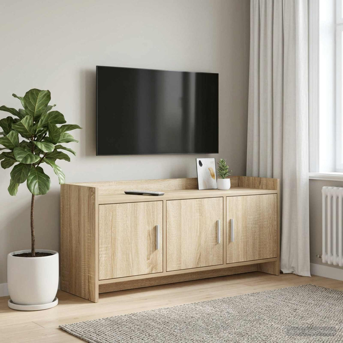 TV-skab 102 x 33 x 47 cm Sonoma-eg Konstrueret træ