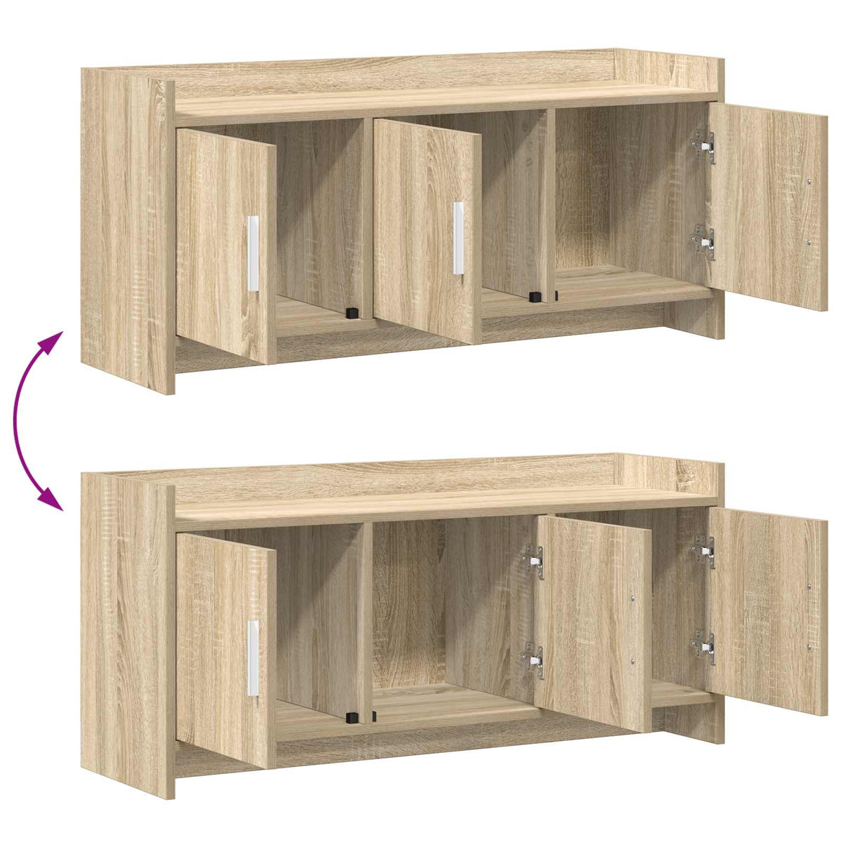 TV-skab 102 x 33 x 47 cm Sonoma-eg Konstrueret træ