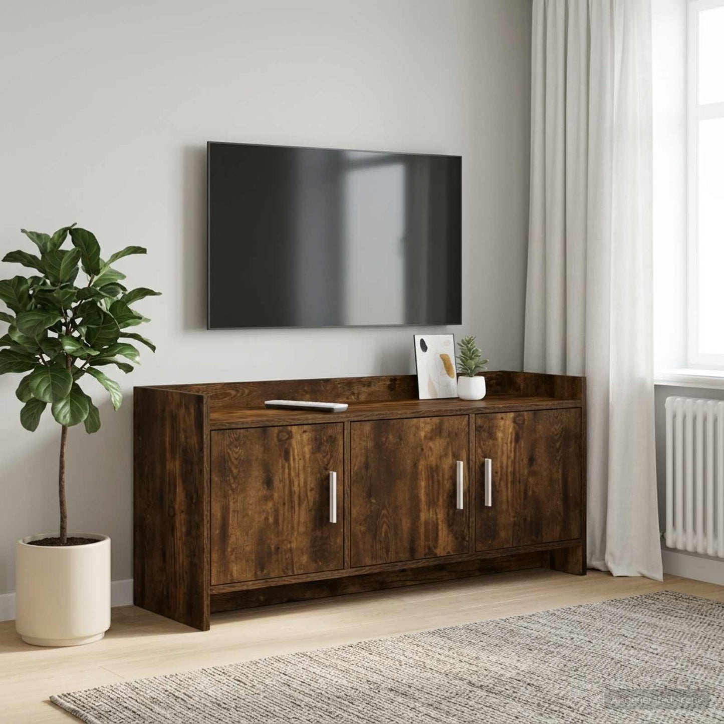 TV-skab 102 x 33 x 47 cm Røget eg Konstrueret træ