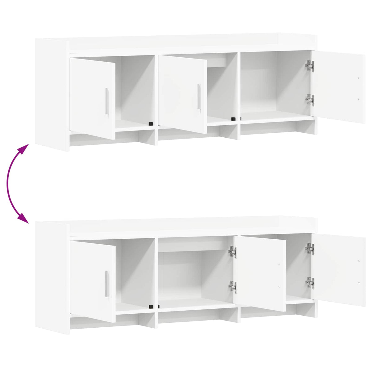 TV-skab 130 x 33 x 47 cm Hvid Konstrueret træ