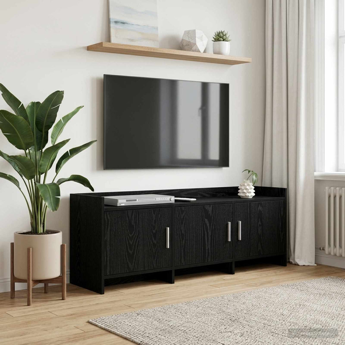 TV-skab 130 x 33 x 47 cm Sort eg Konstrueret træ