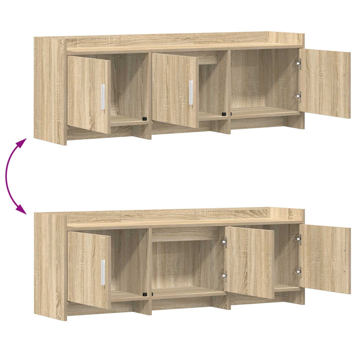 TV-skab 130 x 33 x 47 cm Sonoma-eg Konstrueret træ