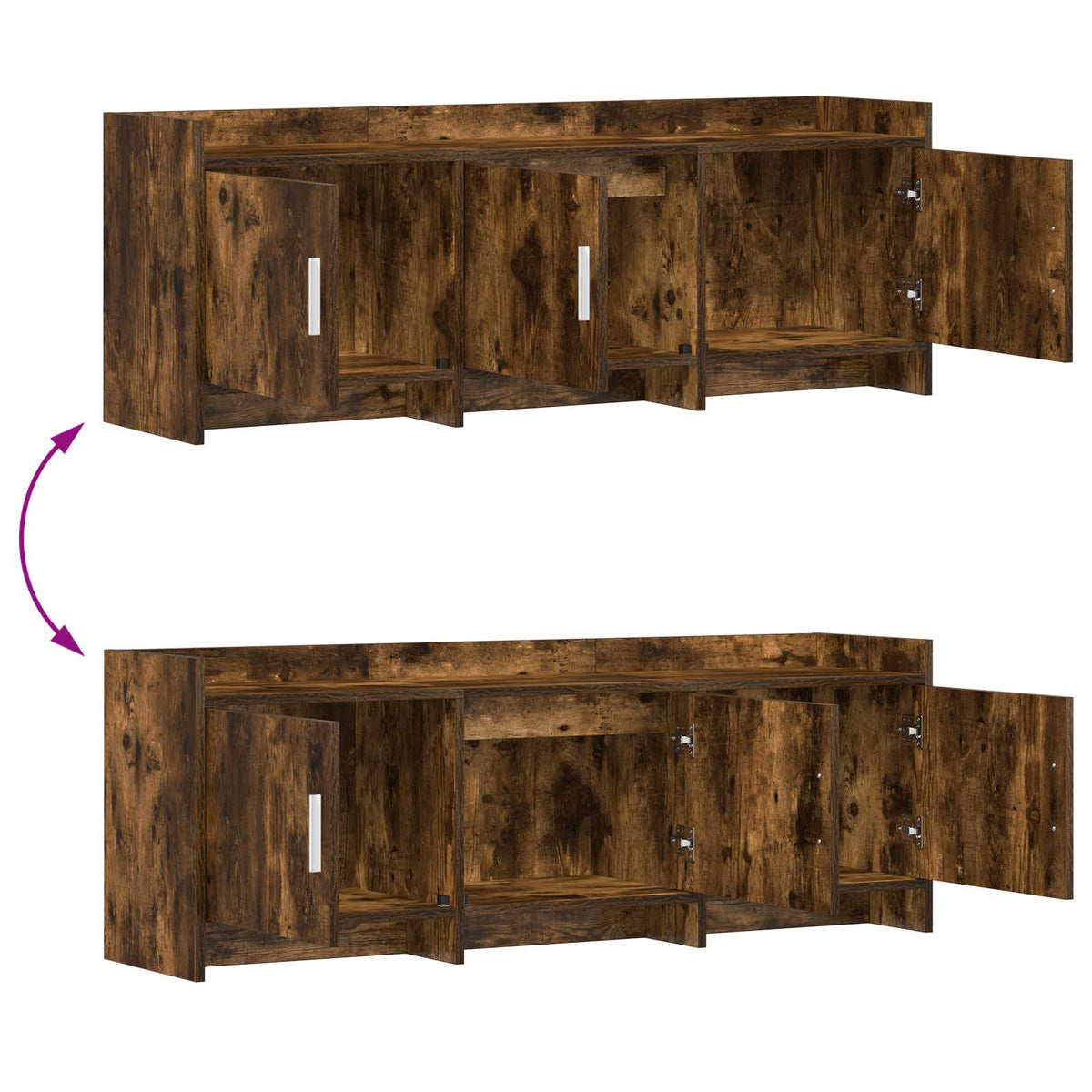 TV-skab 130 x 33 x 47 cm Røget eg Konstrueret træ