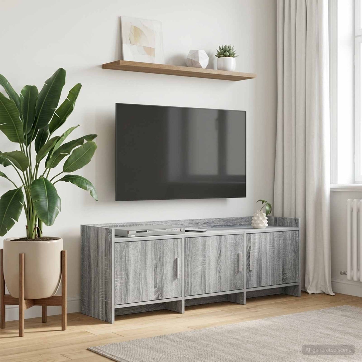TV-skab 130 x 33 x 47 cm Grå Sonoma Konstrueret træ