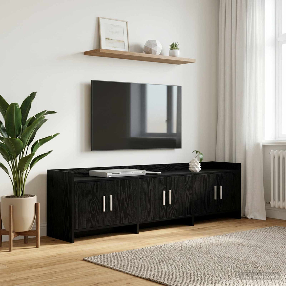 TV-skab 168 x 33 x 47 cm Sort eg Konstrueret træ