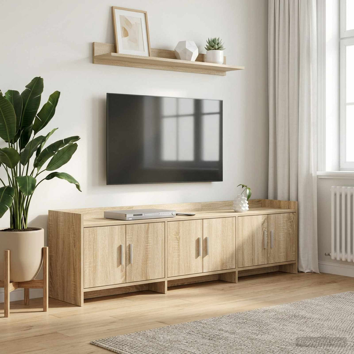 TV-skab 168 x 33 x 47 cm Sonoma-eg Konstrueret træ
