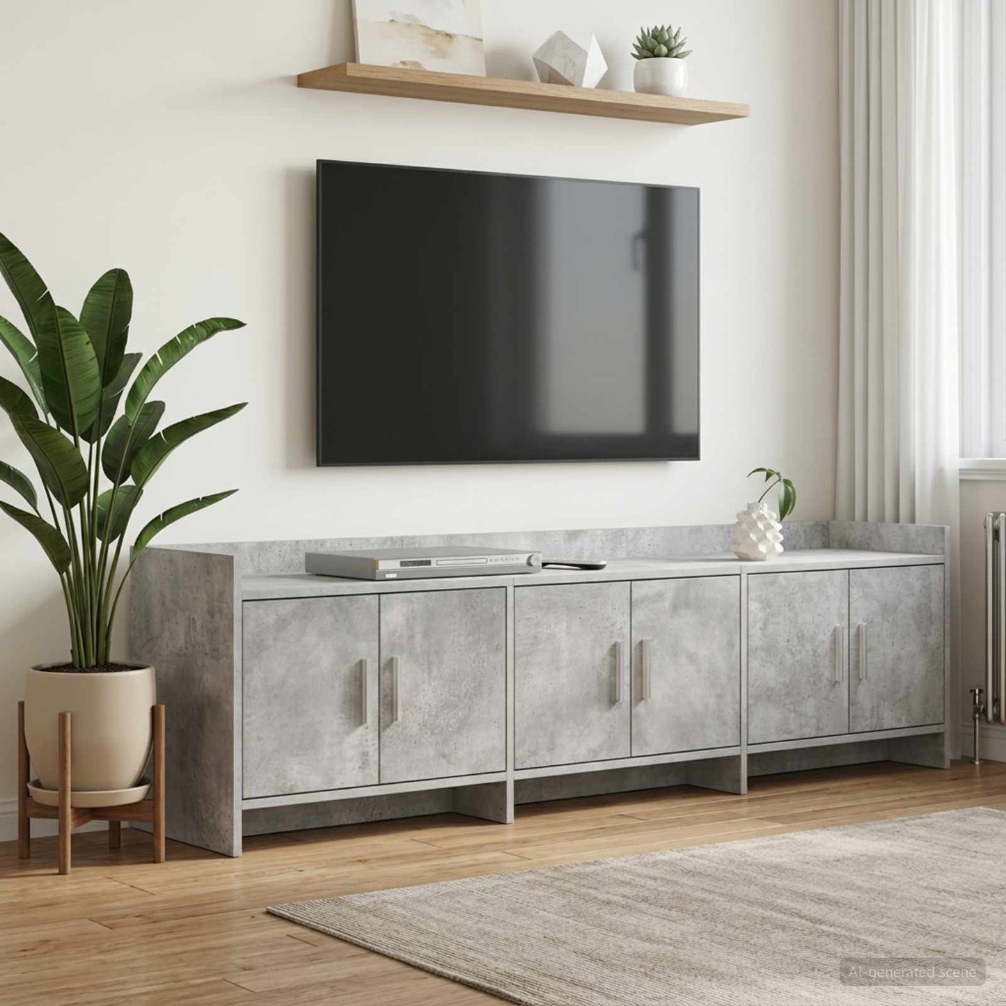 TV-skab 168 x 33 x 47 cm Betongrå Konstrueret træ