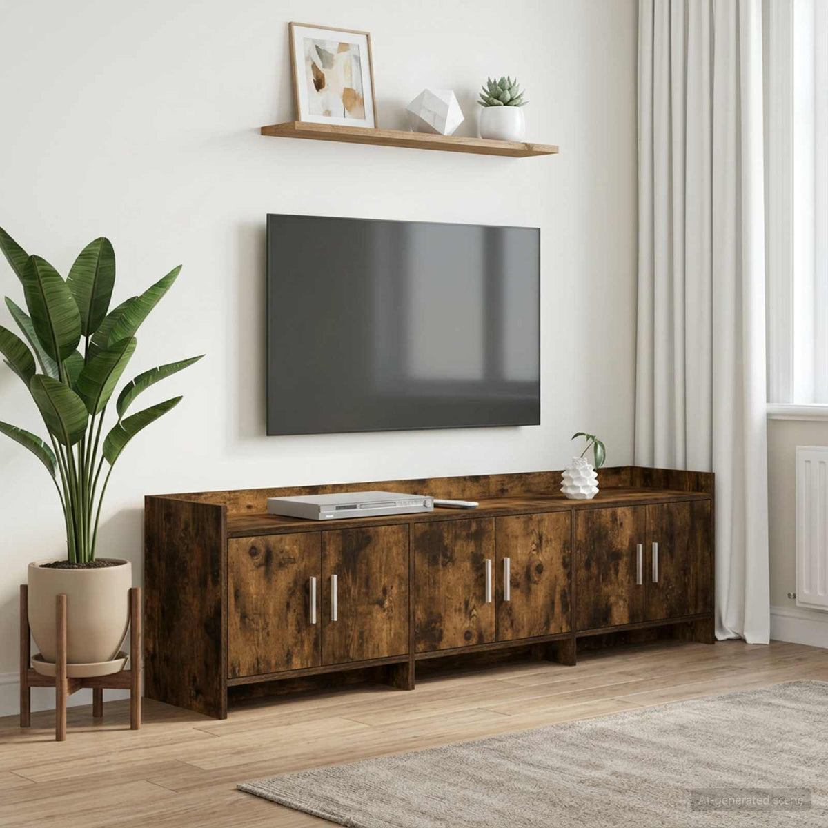 TV-skab 168 x 33 x 47 cm Røget eg Konstrueret træ