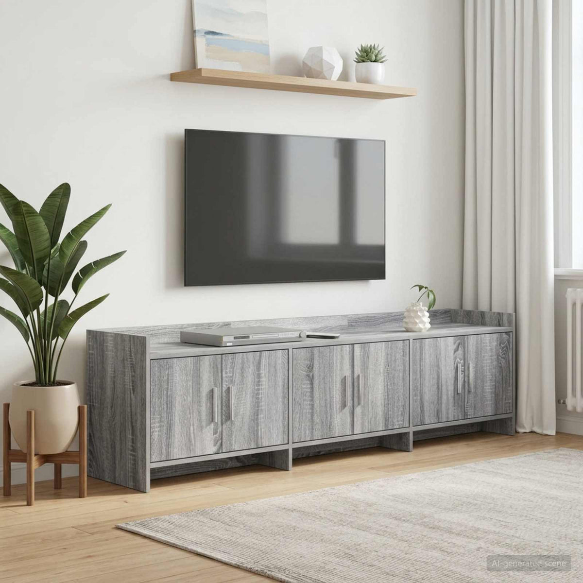 TV-skab 168 x 33 x 47 cm Grå Sonoma Konstrueret træ