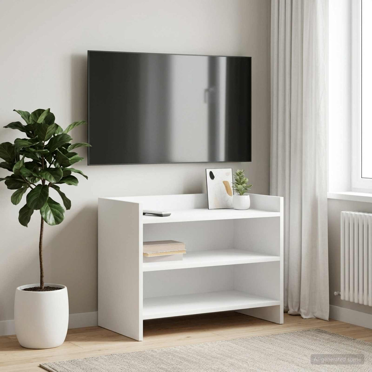 TV-skab 60 x 33 x 47 cm Hvid Konstrueret træ