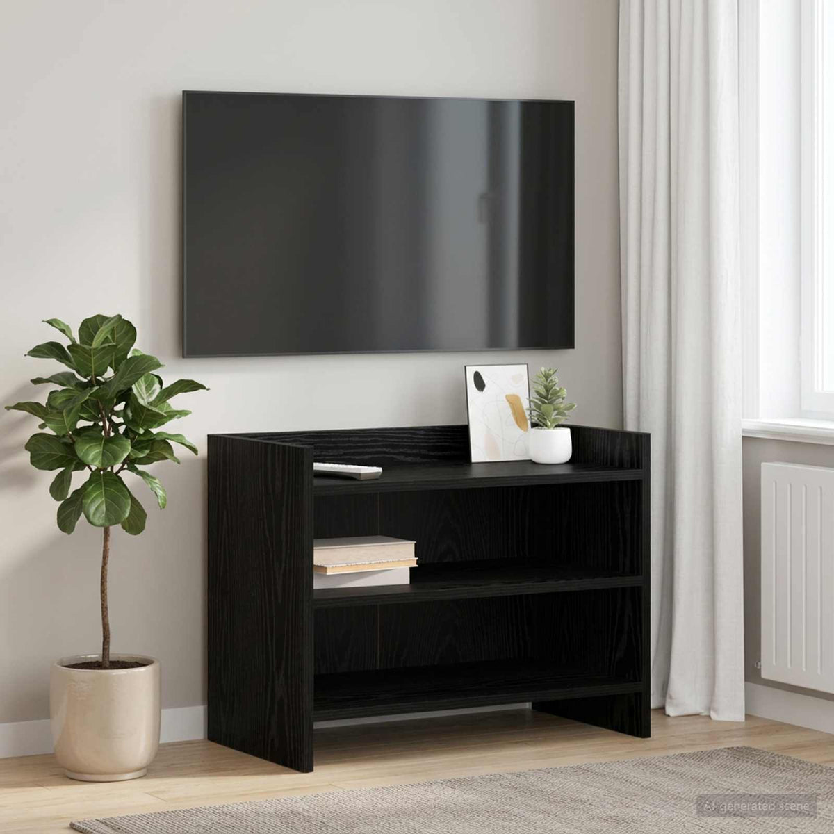 TV-skab 60 x 33 x 47 cm Sort eg Konstrueret træ