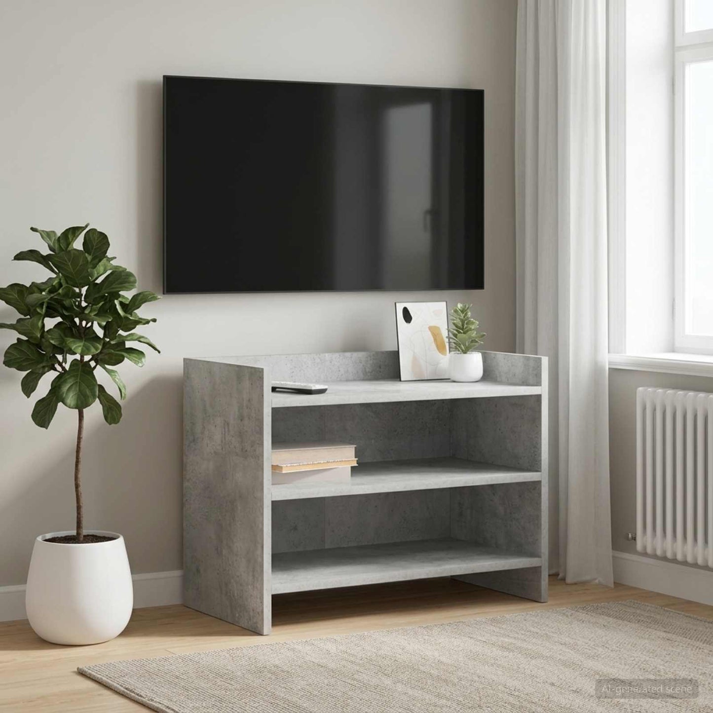TV-skab 60 x 33 x 47 cm Betongrå Konstrueret træ