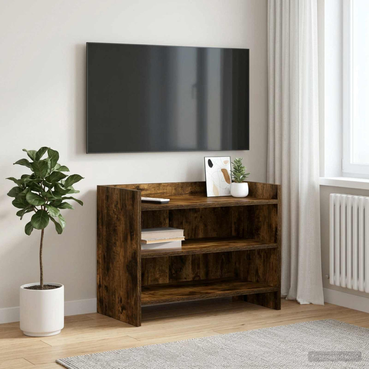 TV-skab 60 x 33 x 47 cm Røget eg Konstrueret træ