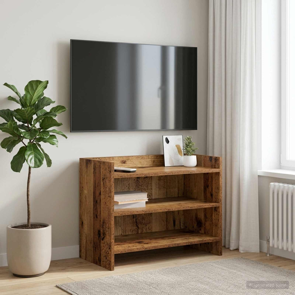 TV-skab 60 x 33 x 47 cm Gammelt træ Konstrueret træ